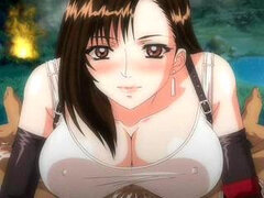Tifa Lockheart-Mamada de anime. Tifa Lockheart de Final Fantasy VII hace una mamada babosa.